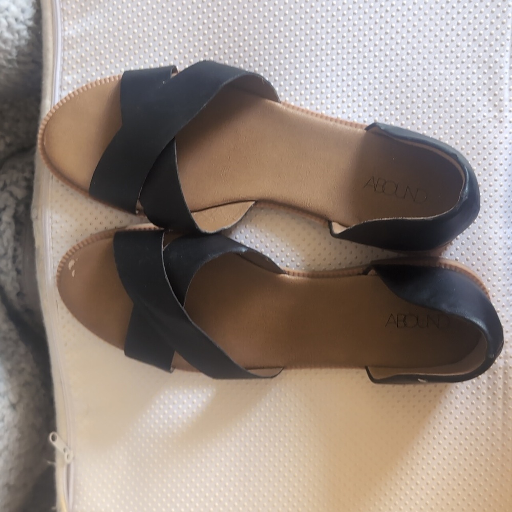 Abound Black Platform Slide Sandals Size 8 | Chunky Flat Sandals - Picture 6 of 8